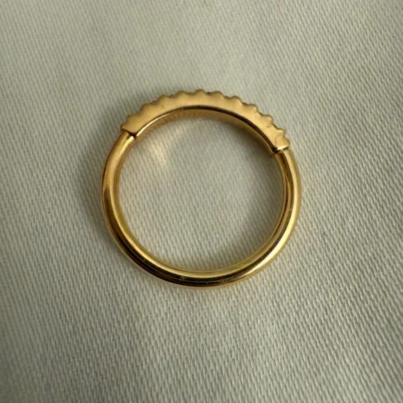 16g Gold Outside Gem Ring 14k yellow gold 7/16” CZ - Picture 3 of 5